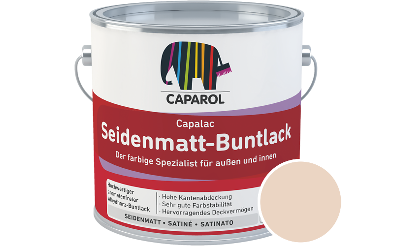Caparol Capalac Seidenmatt-Buntlack 2,5L Lack / Getnt im Farbton Amber 90