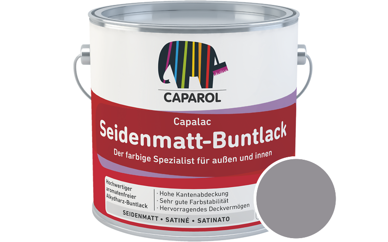 Caparol Capalac Seidenmatt-Buntlack 2,5L Lack / Getnt im Farbton Amethyst 15