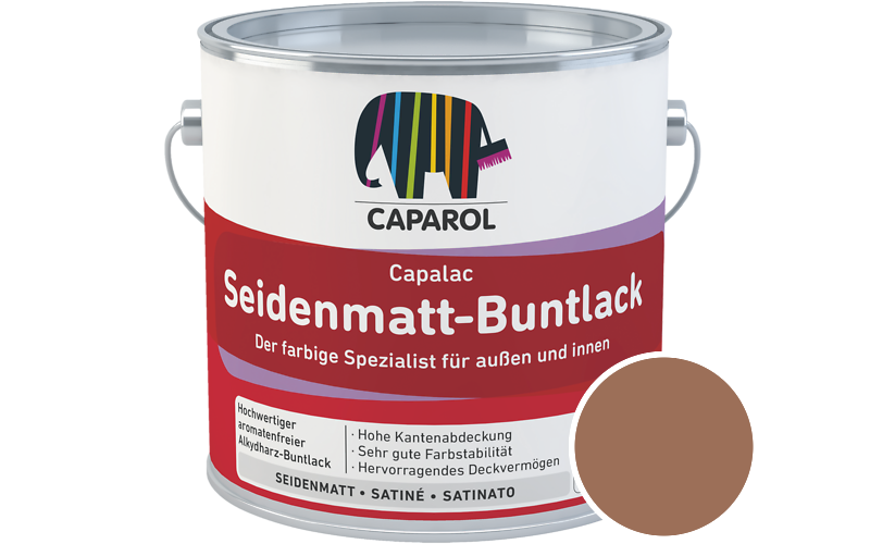Caparol Capalac Seidenmatt-Buntlack 2,5L Lack / Getnt im Farbton Aprico 95
