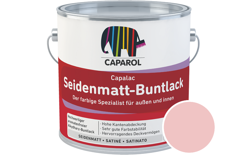 Caparol Capalac Seidenmatt-Buntlack 2,5L Lack / Getnt im Farbton Ara 16