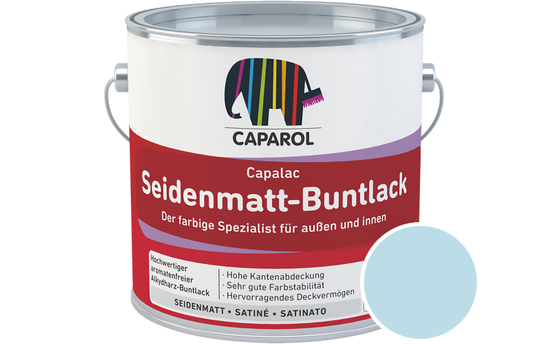 Caparol Capalac Seidenmatt-Buntlack 2,5L Lack / Getnt im Farbton Arctis 120