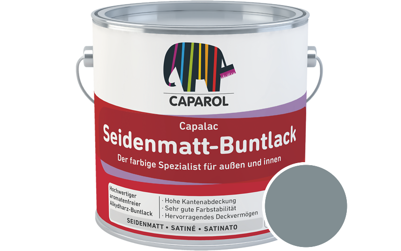 Caparol Capalac Seidenmatt-Buntlack 2,5L Lack / Getnt im Farbton Arctis 45