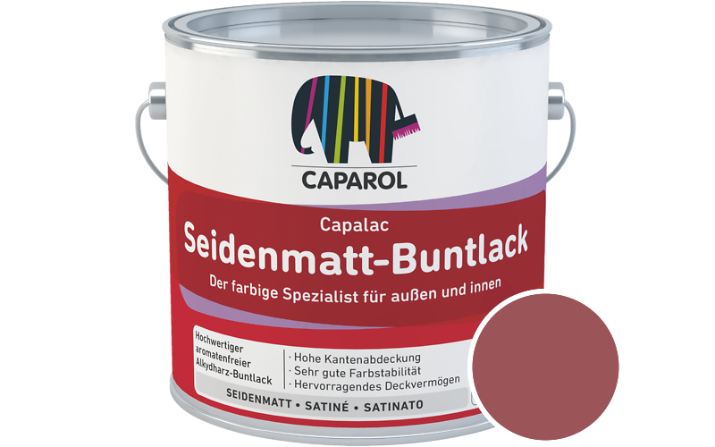 Caparol Capalac Seidenmatt-Buntlack 750ml Lack / Getnt im Farbton Barolo 100