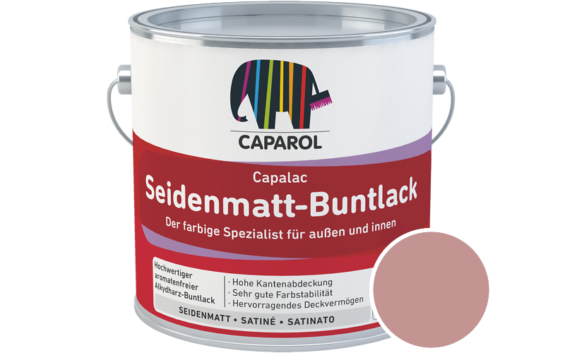 Caparol Capalac Seidenmatt-Buntlack 2,5L Lack / Getnt im Farbton Barolo 110