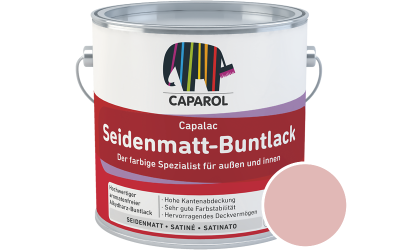 Caparol Capalac Seidenmatt-Buntlack 2,5L Lack / Getnt im Farbton Barolo 145