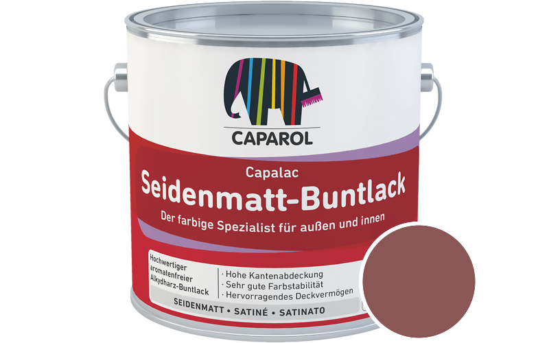 Caparol Capalac Seidenmatt-Buntlack 750ml Lack / Getnt im Farbton Barolo 70