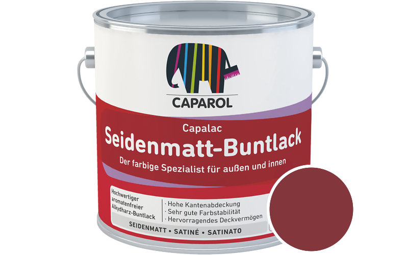 Caparol Capalac Seidenmatt-Buntlack 375ml Lack / Getnt im Farbton Barolo 95