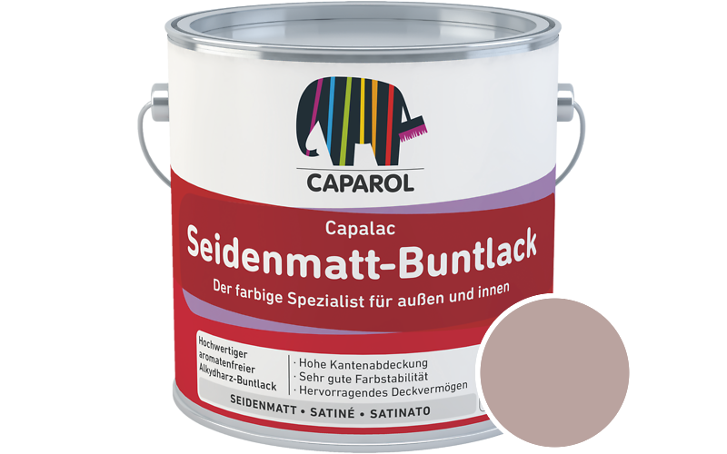 Caparol Capalac Seidenmatt-Buntlack 2,5L Lack / Getnt im Farbton Bordeaux 15