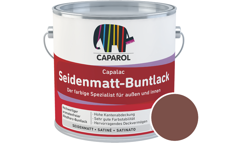 Caparol Capalac Seidenmatt-Buntlack 750ml Lack / Getnt im Farbton Bordeaux 35