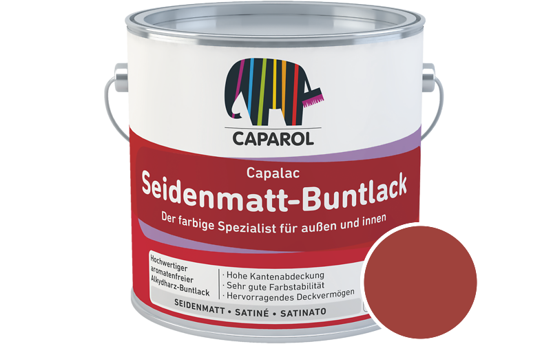 Caparol Capalac Seidenmatt-Buntlack 375ml Lack / Getnt im Farbton Bordeaux 65