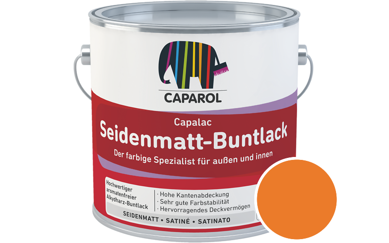 Caparol Capalac Seidenmatt-Buntlack 2,5L Lack / Getnt im Farbton Brasil 10