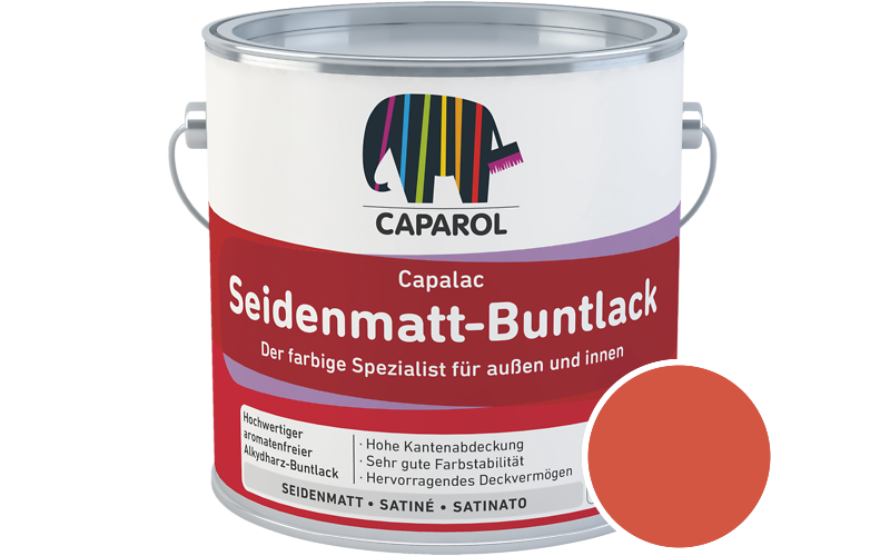 Caparol Capalac Seidenmatt-Buntlack 2,5L Lack / Getnt im Farbton Cameo 160