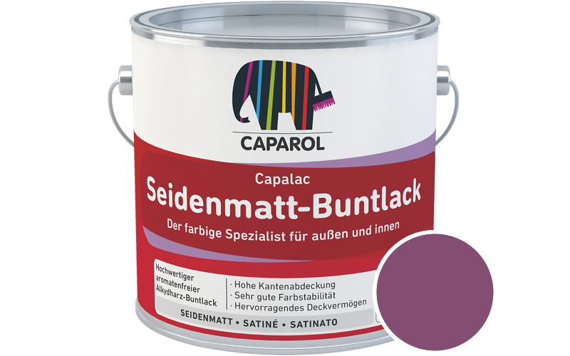 Caparol Capalac Seidenmatt-Buntlack 750ml Lack / Getnt im Farbton Clematis 70