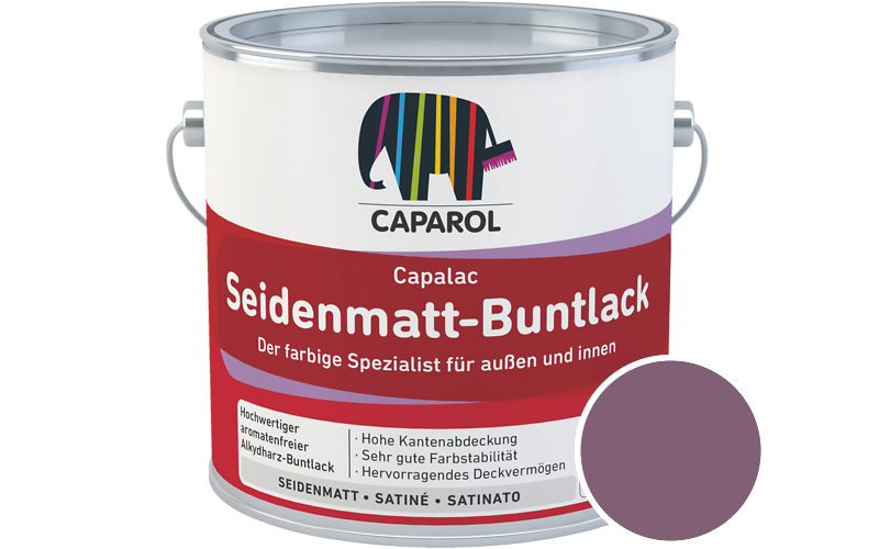 Caparol Capalac Seidenmatt-Buntlack 750ml Lack / Getnt im Farbton Clematis 75