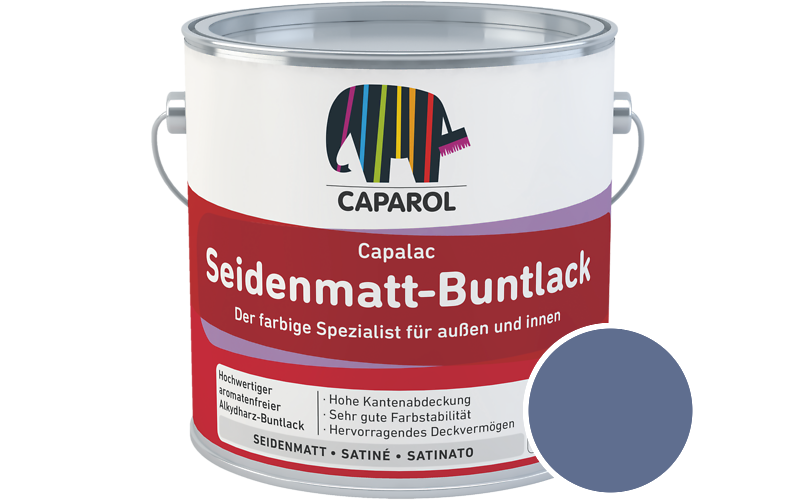 Caparol Capalac Seidenmatt-Buntlack 2,5L Lack / Getnt im Farbton Cosmos 0