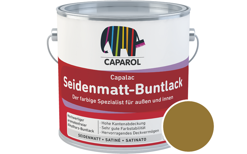 Caparol Capalac Seidenmatt-Buntlack 2,5L Lack / Getnt im Farbton Curcuma 35