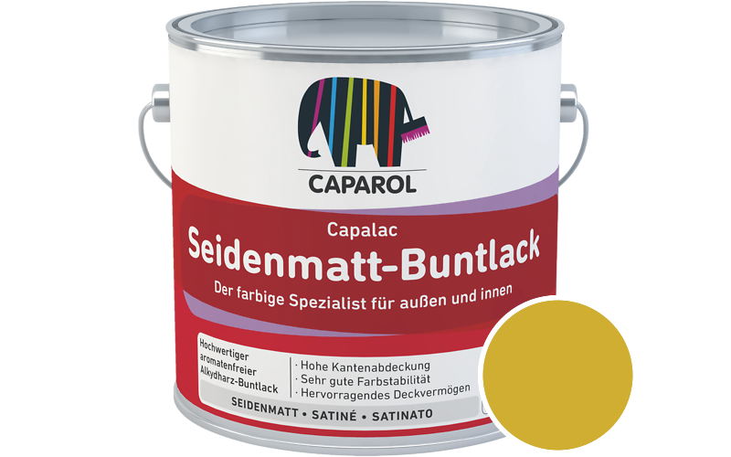 Caparol Capalac Seidenmatt-Buntlack 375ml Lack / Getnt im Farbton Curry 125