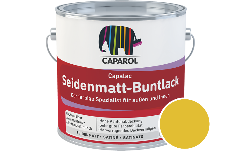 Caparol Capalac Seidenmatt-Buntlack 375ml Lack / Getnt im Farbton Curry 130