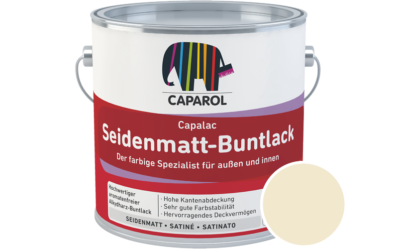 Caparol Capalac Seidenmatt-Buntlack 2,5L Lack / Getnt im Farbton Curry 55