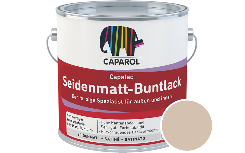 Caparol Capalac Seidenmatt-Buntlack 2,5L Lack / Getnt im Farbton Falb 55