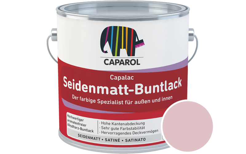 Caparol Capalac Seidenmatt-Buntlack 750ml Lack / Getnt im Farbton Flamenco 115