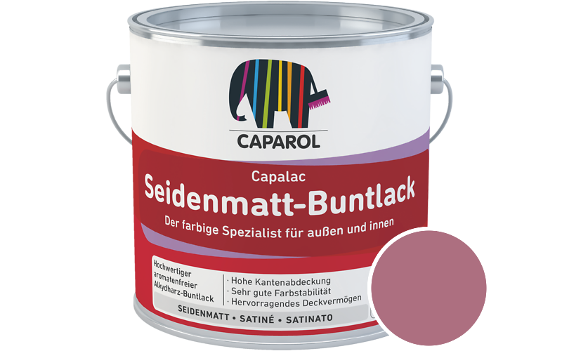 Caparol Capalac Seidenmatt-Buntlack 2,5L Lack / Getnt im Farbton Flamenco 135