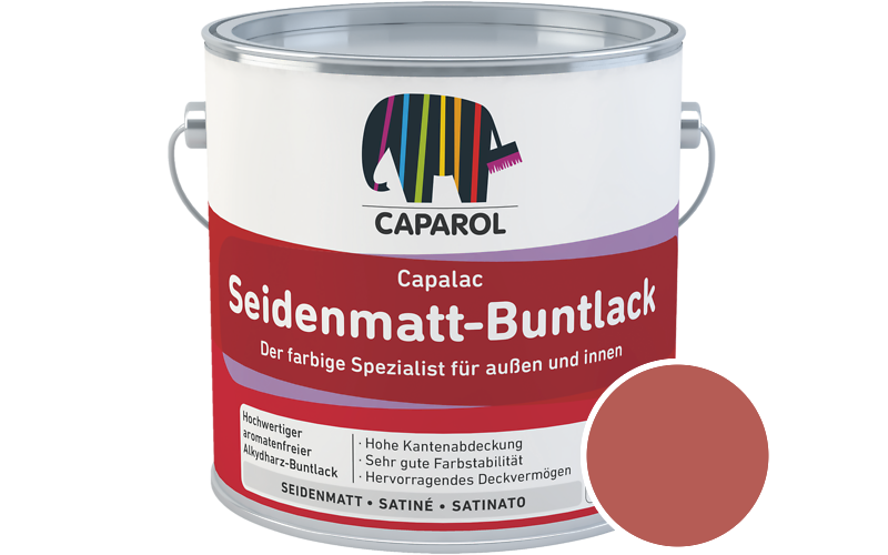 Caparol Capalac Seidenmatt-Buntlack 2,5L Lack / Getnt im Farbton Grenadin 130
