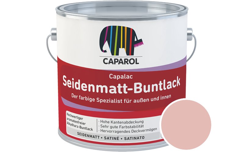 Caparol Capalac Seidenmatt-Buntlack 2,5L Lack / Getnt im Farbton Grenadin 145