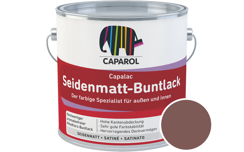 Caparol Capalac Seidenmatt-Buntlack 750ml Lack / Getnt im Farbton Grenadin 40
