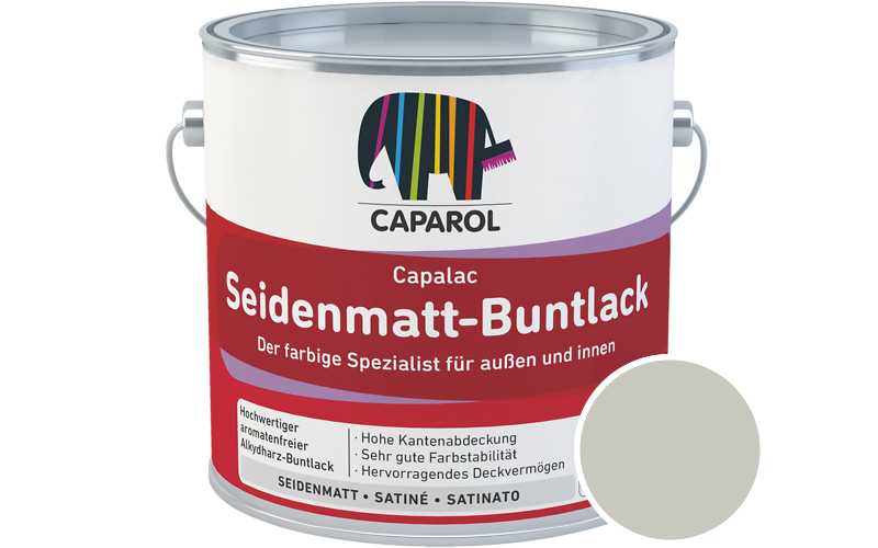 Caparol Capalac Seidenmatt-Buntlack 2,5L Lack / Getnt im Farbton Jade 50