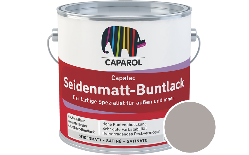 Caparol Capalac Seidenmatt-Buntlack 2,5L Lack / Getnt im Farbton Kreide 5