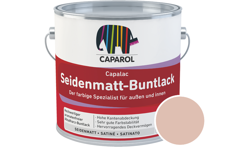 Caparol Capalac Seidenmatt-Buntlack 2,5L Lack / Getnt im Farbton Lachs 15