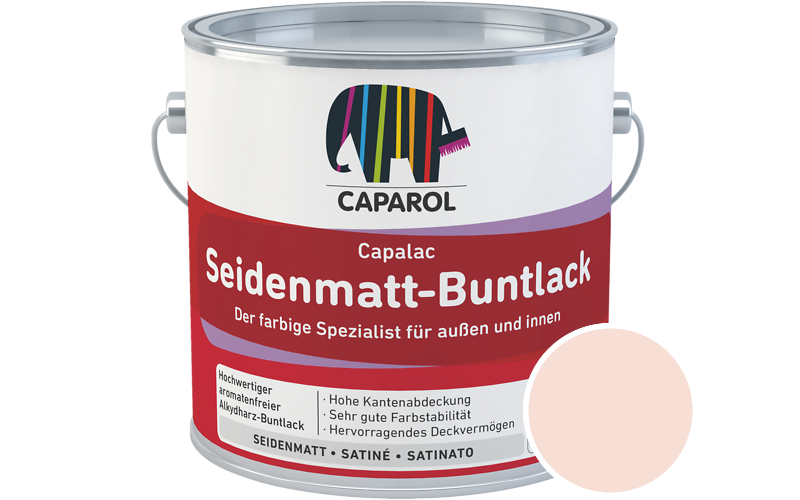 Caparol Capalac Seidenmatt-Buntlack 2,5L Lack / Getnt im Farbton Lachs 25