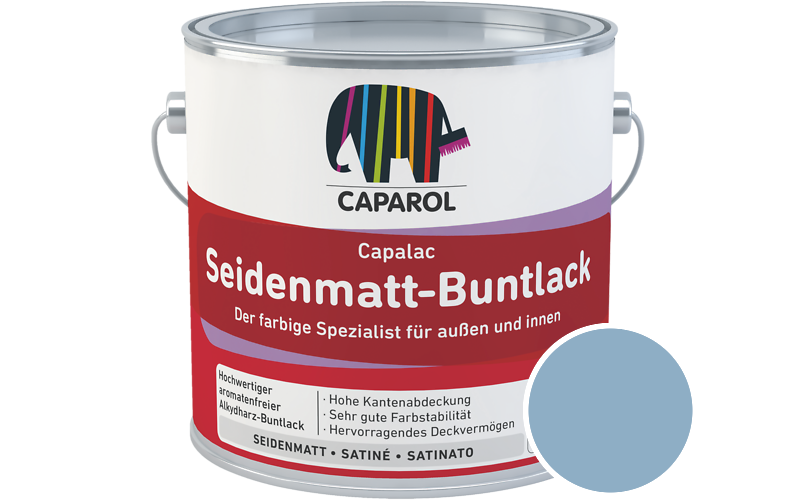 Caparol Capalac Seidenmatt-Buntlack 2,5L Lack / Getnt im Farbton Lago 110