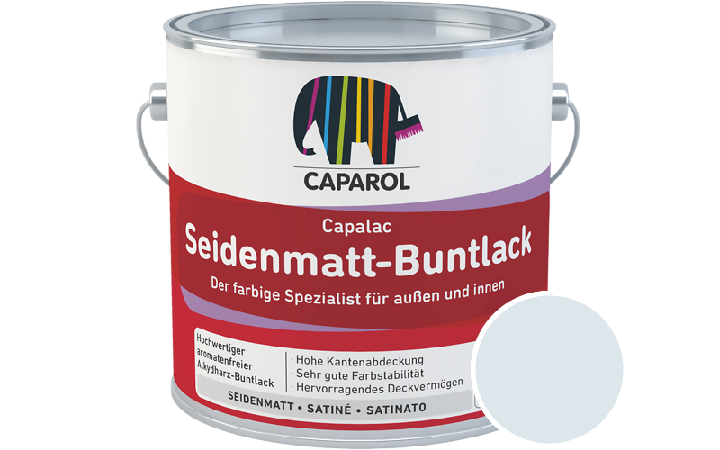 Caparol Capalac Seidenmatt-Buntlack 2,5L Lack / Getnt im Farbton Lapis 18