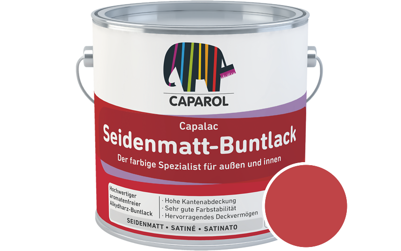 Caparol Capalac Seidenmatt-Buntlack 2,5L Lack / Getnt im Farbton Laser 25