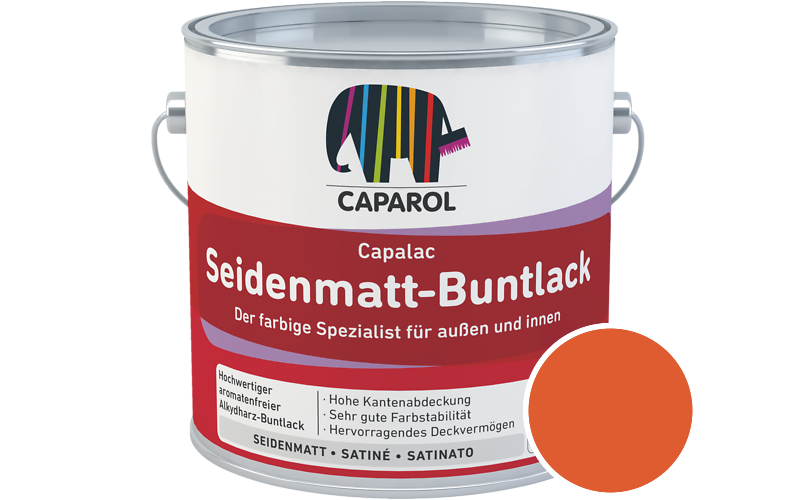 Caparol Capalac Seidenmatt-Buntlack 750ml Lack / Getnt im Farbton Laser 30