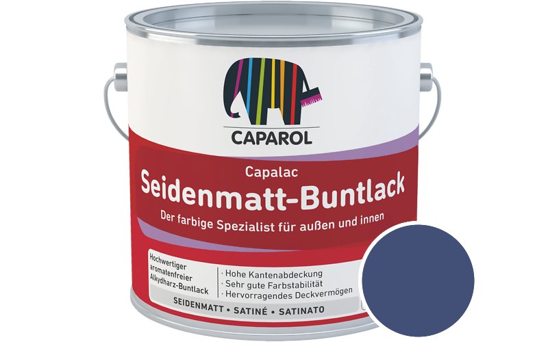 Caparol Capalac Seidenmatt-Buntlack 2,5L Lack / Getnt im Farbton Lavendel 160