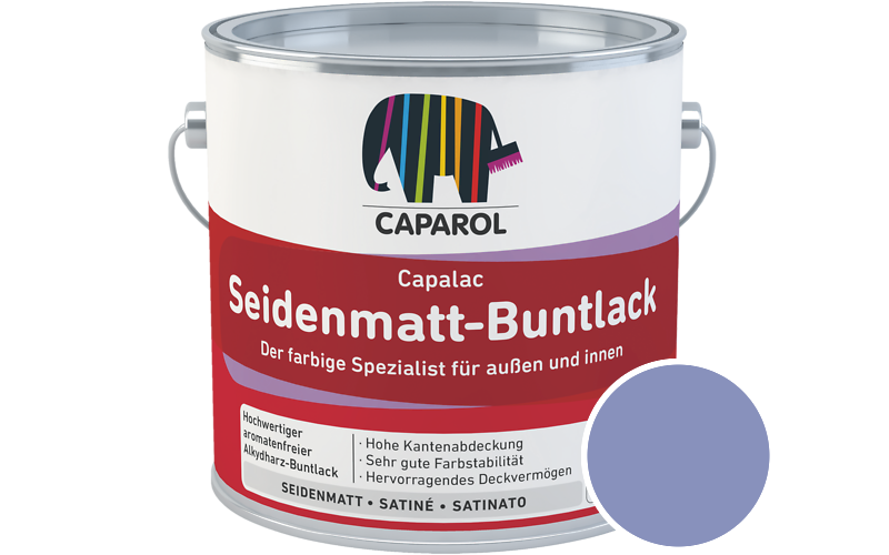Caparol Capalac Seidenmatt-Buntlack 750ml Lack / Getnt im Farbton Lavendel 180