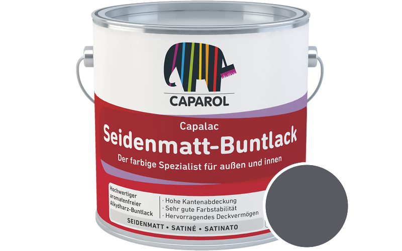 Caparol Capalac Seidenmatt-Buntlack 2,5L Lack / Getnt im Farbton Lavendel 40