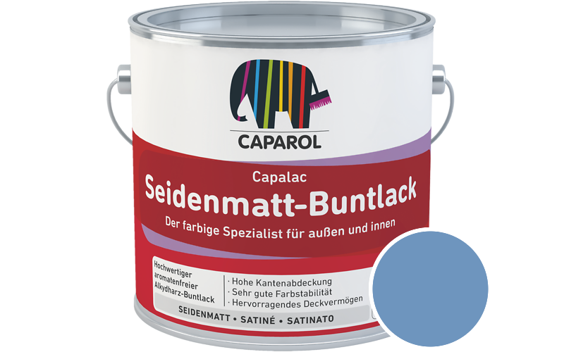 Caparol Capalac Seidenmatt-Buntlack 2,5L Lack / Getnt im Farbton Lazur 205