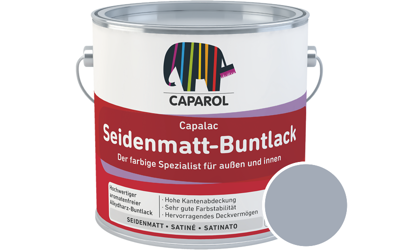 Caparol Capalac Seidenmatt-Buntlack 2,5L Lack / Getnt im Farbton Lazur 85