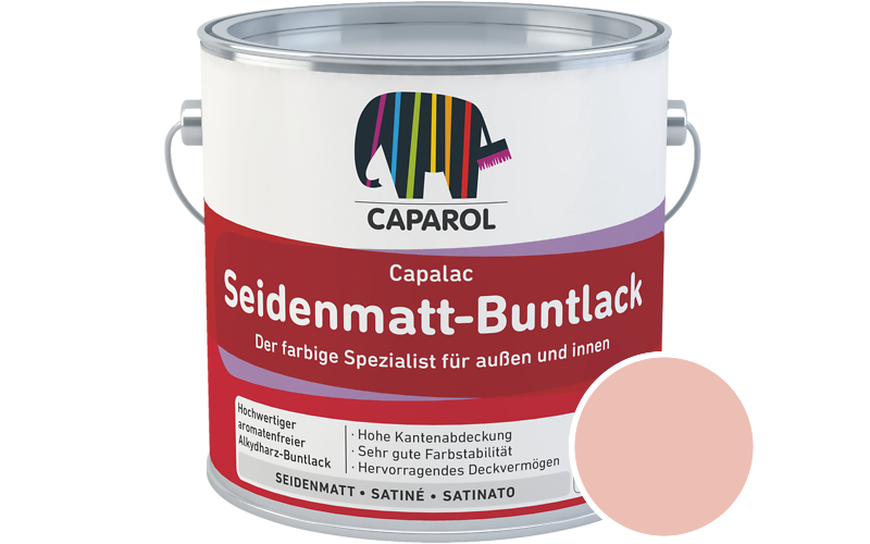 Caparol Capalac Seidenmatt-Buntlack 2,5L Lack / Getnt im Farbton Magma 145