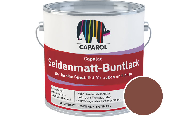 Caparol Capalac Seidenmatt-Buntlack 2,5L Lack / Getnt im Farbton Magma 65