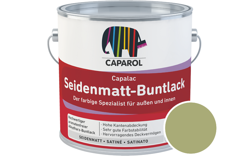 Caparol Capalac Seidenmatt-Buntlack 2,5L Lack / Getnt im Farbton Mai 65