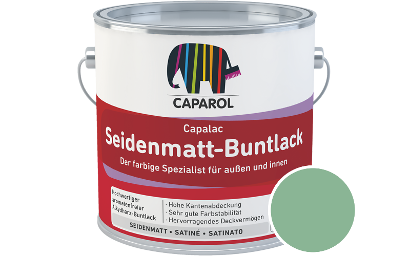 Caparol Capalac Seidenmatt-Buntlack 2,5L Lack / Getnt im Farbton Malachit 110