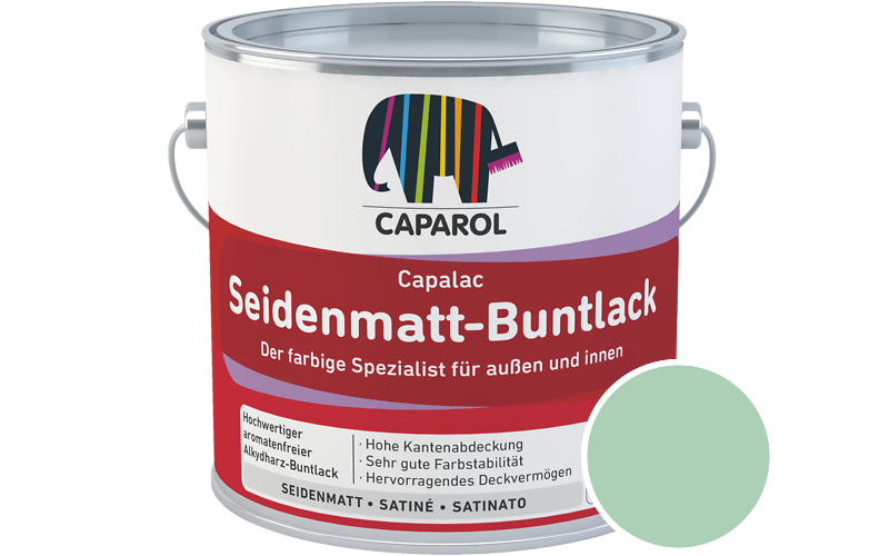 Caparol Capalac Seidenmatt-Buntlack 2,5L Lack / Getnt im Farbton Malachit 115