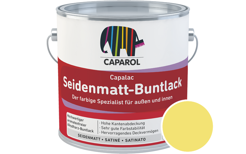 Caparol Capalac Seidenmatt-Buntlack 2,5L Lack / Getnt im Farbton Melisse 115