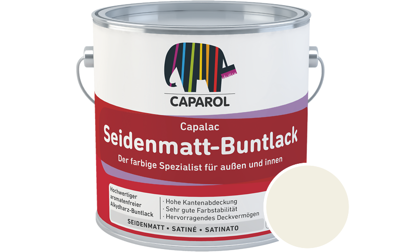 Caparol Capalac Seidenmatt-Buntlack 2,5L Lack / Getnt im Farbton Melisse 60