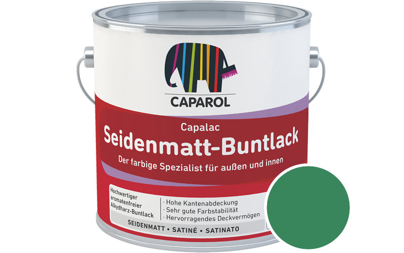 Caparol Capalac Seidenmatt-Buntlack 2,5L Lack / Getnt im Farbton Mint 65
